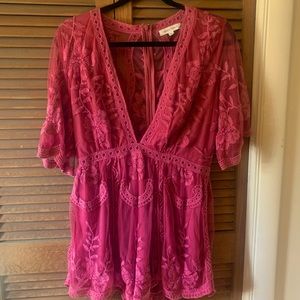 Honey Punch Lace Pink Jumper